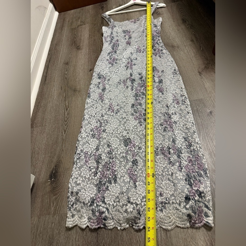 Vintage Sheri Martin Midi Floral Lace Dress Fairy Whimsigoth Purple Hoco 12 - Picture 6 of 13